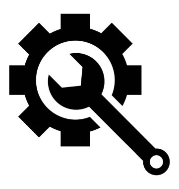 Ayarlar ve yönetim hakkında bir fikir gösterilen dişli işaretiyle araçları 
