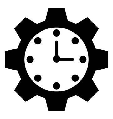 Zaman managemnt gösteren saat içlerindeki sahip bir karikatür 