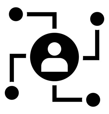 Bir kişi tarafından moleküler bağlantıları sy, bolzing iş bağlantısı kavramı çevrili. 