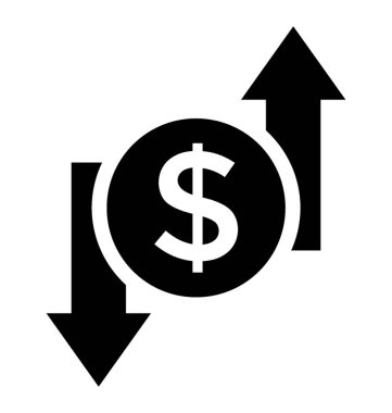Bir dolar nakit akışı karakterize iki yönlü oklar 