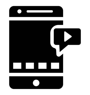 Ses düzeyi çubuğu ve video oynatıcı kavramı gösteren video grafik ile smartphone 