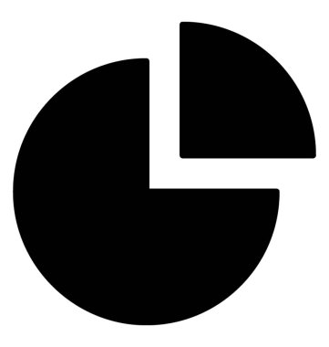 Pasta grafik simgesini ifade eden bir kesik koni parça ile dairesel grafik