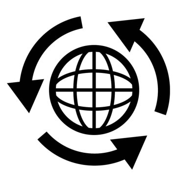 Üç ok anlam çevre geri dönüşüm simgesine bağış çevrili küre