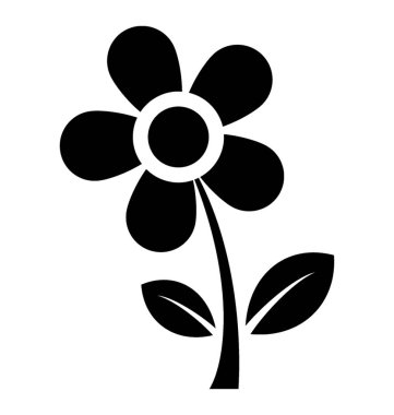 Stamens ve kök ve yaprakları çiçek simgesini ifade eden ile birlikte karpel 