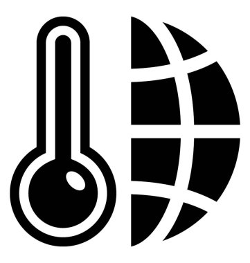 Küre ile küresel ısınma simgesini ifade eden yüksek sıcaklık ölçme aygıtı 