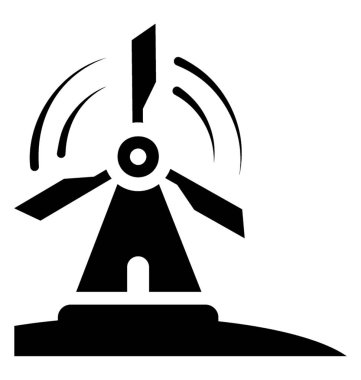 Rüzgar türbini rüzgar enerji simgesi algılama tüyler döner ile