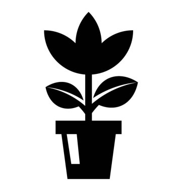 Pot ile çiçek bitki saksı lale simge yapma