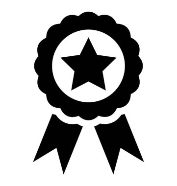 Ödülü rozet karakterize bir yuvarlak zafer işareti