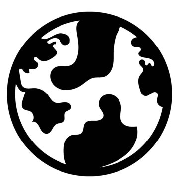 Dünya küre simgesi vitrine dairesel earth harita