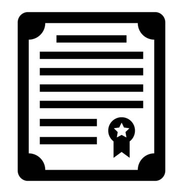 Derecesi temsil eden Ödülü grafikli bir kağıt sayfası 