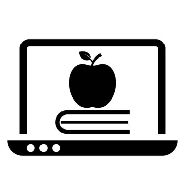 Dizüstü ekran gösteren elma sağlık eğitim kavramı açıklamak için bir kitap üzerine 