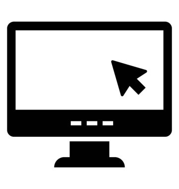 Bilgi teknoloji simgesi temsil eden imleç ile MacBook 