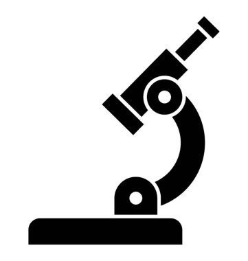 Laboratuarlarda kullanılan mikroskop simgeleyen daha küçük nesneleri görmek için objektif sahip silindirik bir aygıt 