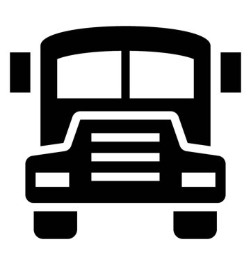 Okul otobüsü için simge yapma büyük aracın ön yüzü 