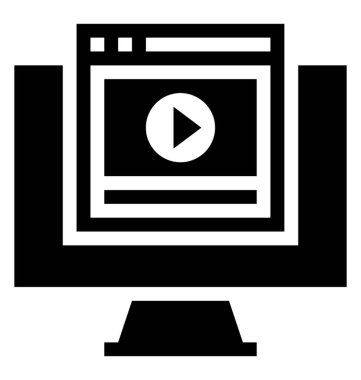 Online video gösteren video oynatma işareti olan bir dünya 