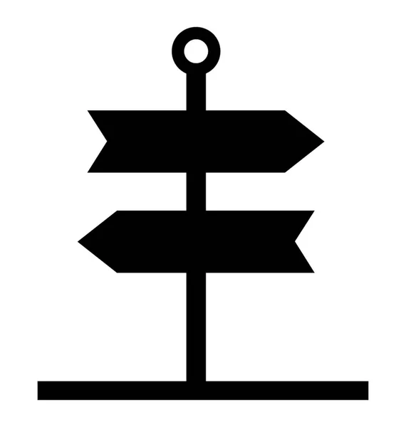 Dwie Strzałki Kierunkowe Wzbogacony Przedstawiające Drogowskaz Graficzny Znak Drogowy — Wektor stockowy
