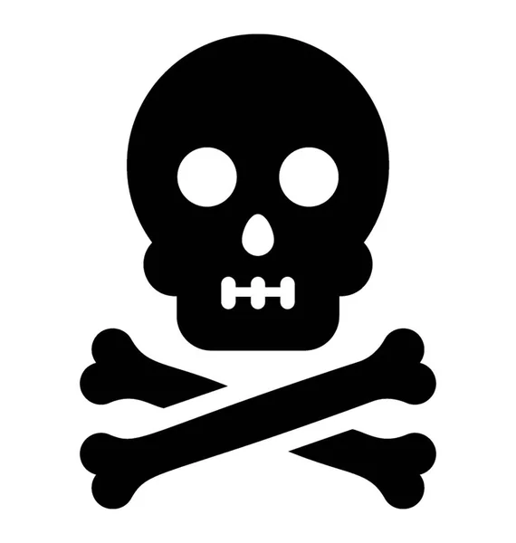 Döskalle Med Benknotor Jolly Roger Tecken — Stock vektor