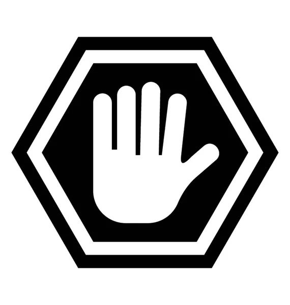Octagonal Stop Hand Sign Prohibited Activities — Stock Vector