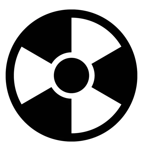 Una Señal Advertencia Imagen Icono Glifo Radiactivo — Vector de stock
