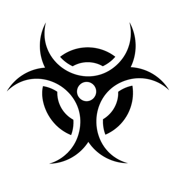 Sign Biological Threat Alert Biohazard Glyph Icon Vector — Stock Vector