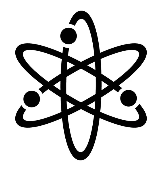 Atom Tudomány Kémia Karakterjel Ikonra Design Felépítése — Stock Vector
