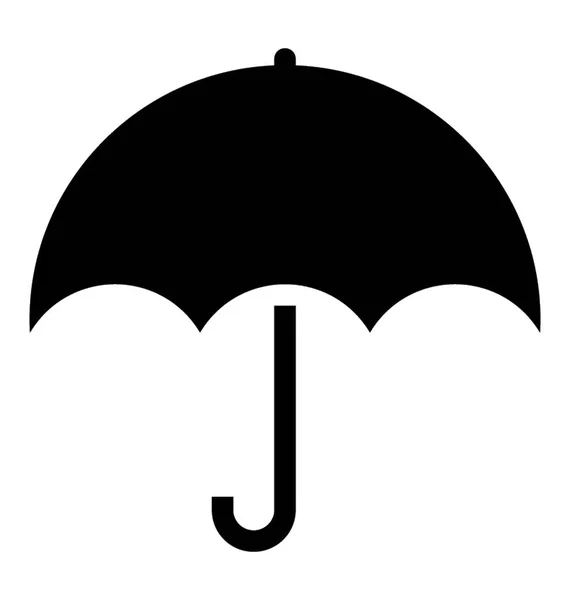 Opened Umbrella Parasol Glyph Icon — Stock Vector