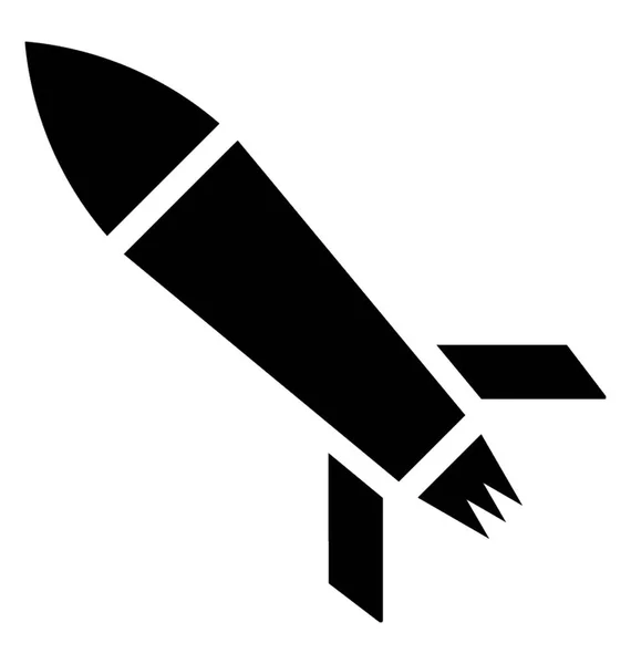 Roket Fırlatma Glif Simgesi Başlangıç Kavramı — Stok Vektör
