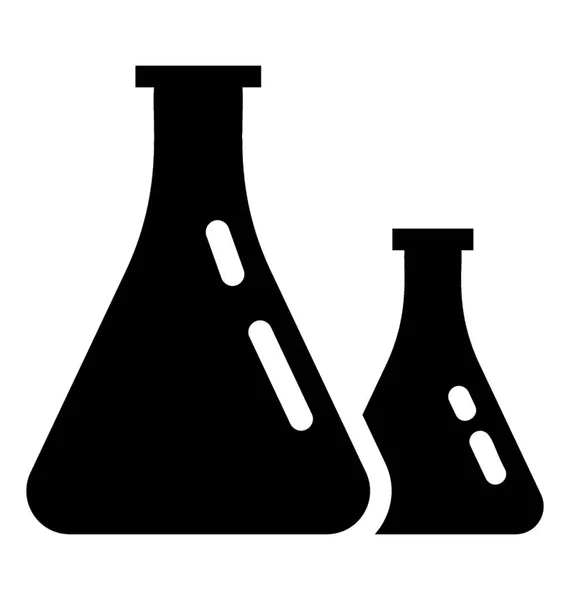 Diseño Icono Glifo Matraz Químico Para Concepto Investigación Laboratorio — Vector de stock