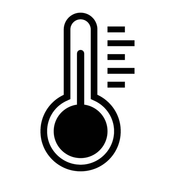 Pomiar Temperatury Termometru Glifów Ikona — Wektor stockowy