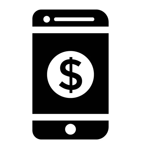 Smartphone Com Sinal Dólar Dentro Retratando Pagamento Móvel —  Vetores de Stock