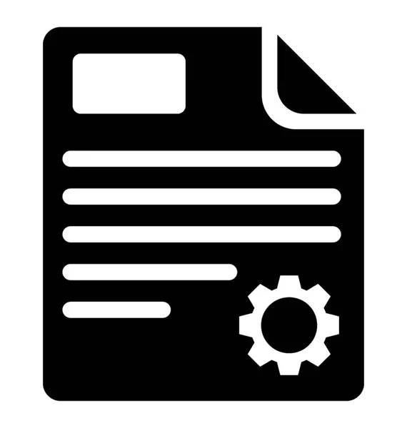 File Paper Having Blocks Lines Cogwheel Side Depicting File Settings — Stock Vector