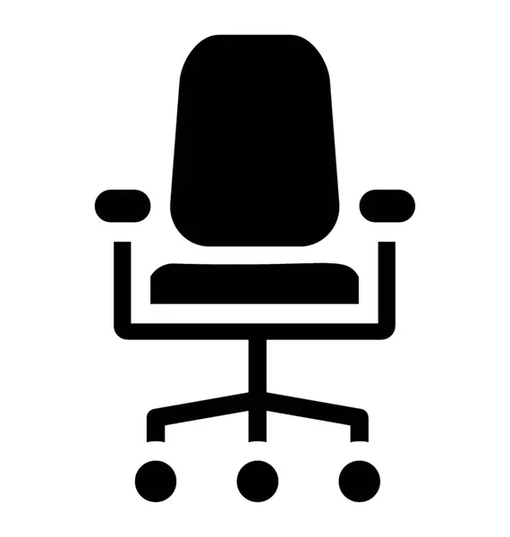 一张四轮椅与胳膊休息描绘办公室椅子或经理椅子 — 图库矢量图片