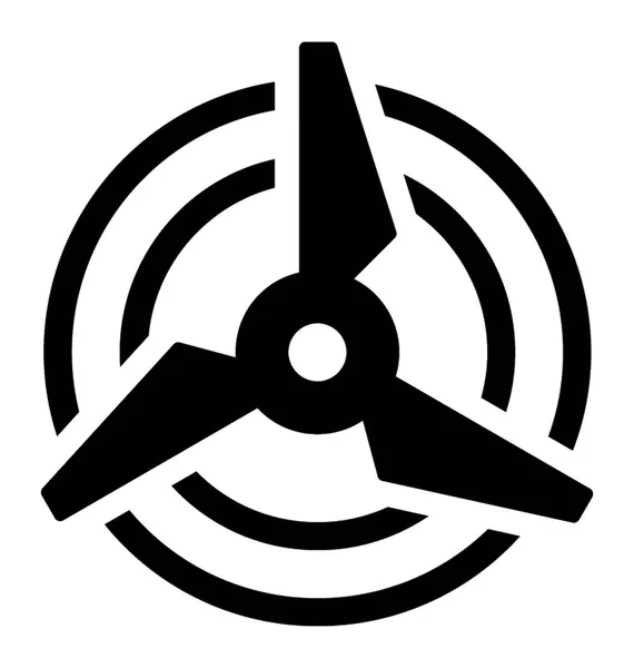Circulating Fan Three Feather Denoting Turbine Icon — Stock Vector