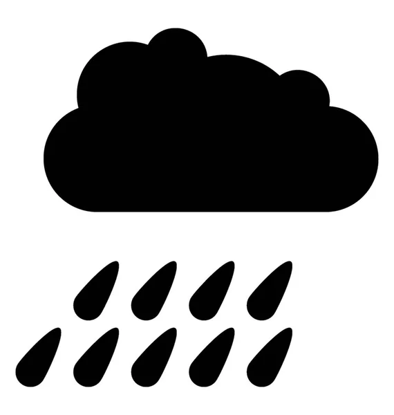 Icon Showing Cloud Drops Denote Rain — Stock Vector