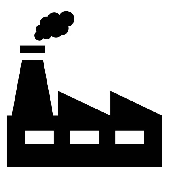 Gebouw Met Schoorsteen Een Industriële Site Fabriek — Stockvector