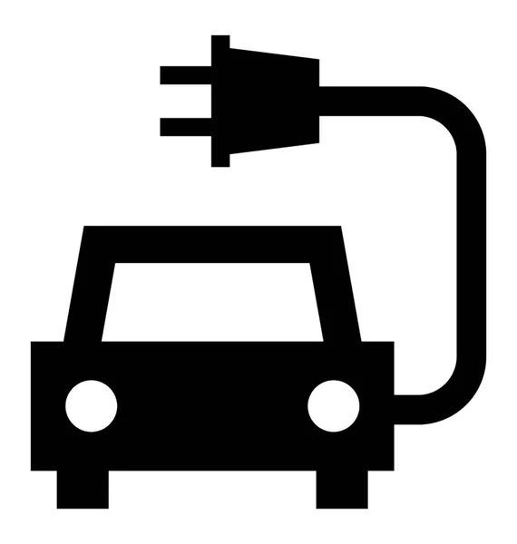 プラグ Notioning 電気車のアイコンに接続されている車両 — ストックベクタ