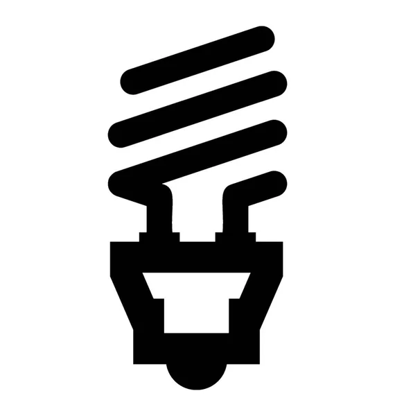 Glühbirne Mit Streifen Mit Energiesparsymbol — Stockvektor