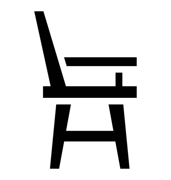 Icône Chaise Est Représentée Par Graphique Siège Avec Dos Les — Image vectorielle