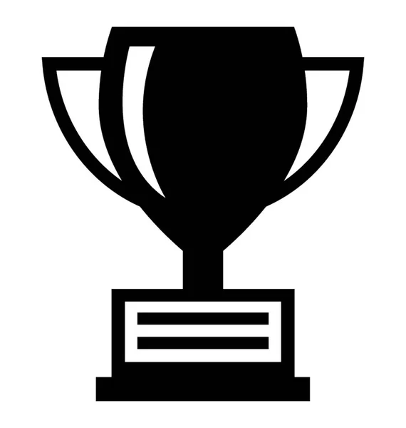 Символ Победы Форме Чашки Этикеткой Внизу Описывающей Концепцию Кубка — стоковый вектор