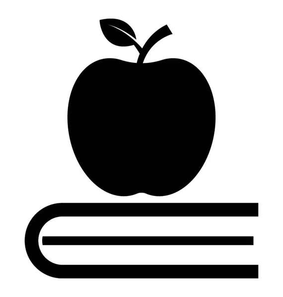 Apple Над Книгою Імітують Здорового Читання Графіки — стоковий вектор
