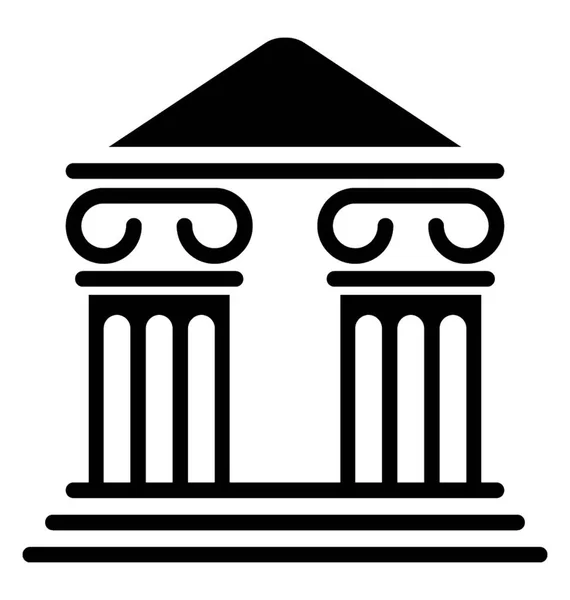 Pillar Building Historical Architecture Depicting University — Stock Vector