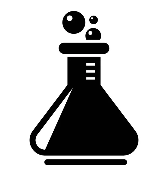 Récipient Contenant Fluide Chimique Avec Fond Large Représentant Une Fiole — Image vectorielle