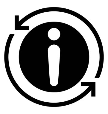 Ben bilgi geliştirme için bir simge eğri ok tarafından çevrili bir daire içinde 