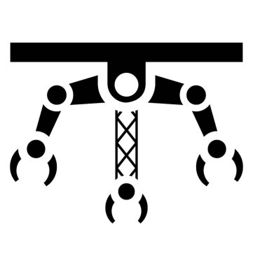 Birden çok silah endüstriyel robot resmeden bir katı simgesi 