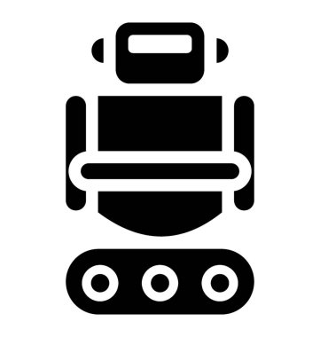 Üretim üretim hattı konveyör bant ile robot, bobot ambalaj kavramı takip