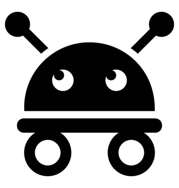 Çizgi film Robot glif simgesi