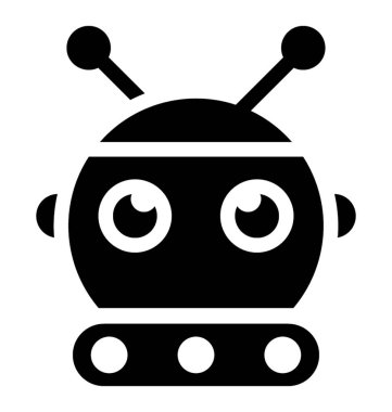 Robot glif vektör simgesi