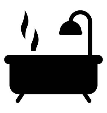 Lamba yakınındaki sıcak suyla dolu küvet sonrası vitrine sauna kavramı 