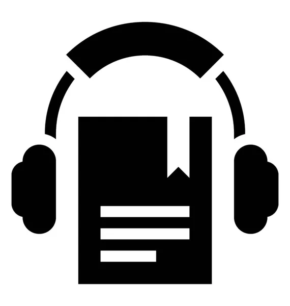 Słuchawki Książki Reprezentujących Audiobook — Wektor stockowy
