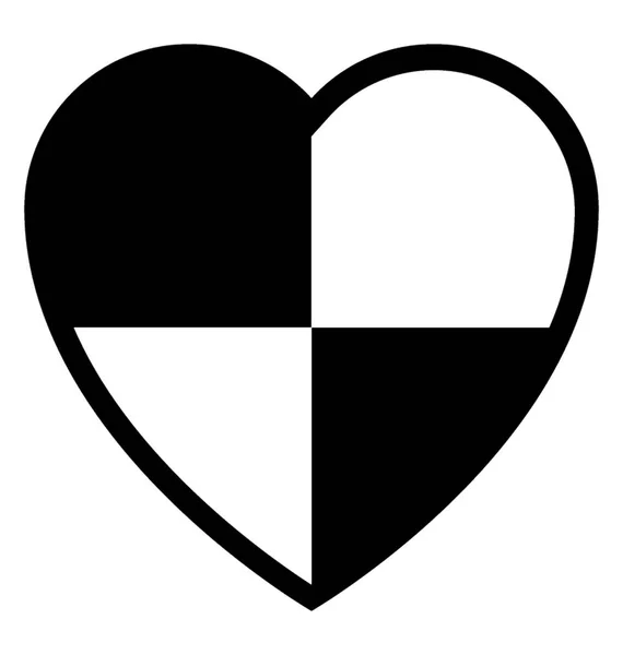 设计一个有阴影和无阴影检查 装饰心脏图标的心脏 — 图库矢量图片